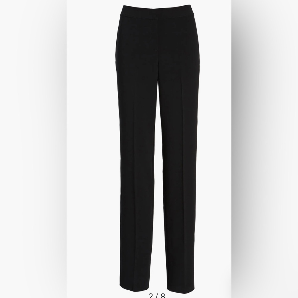 NEW: ST. JOHN CAVIAR $595 "DIANA" Black Wide Leg Dress Pants